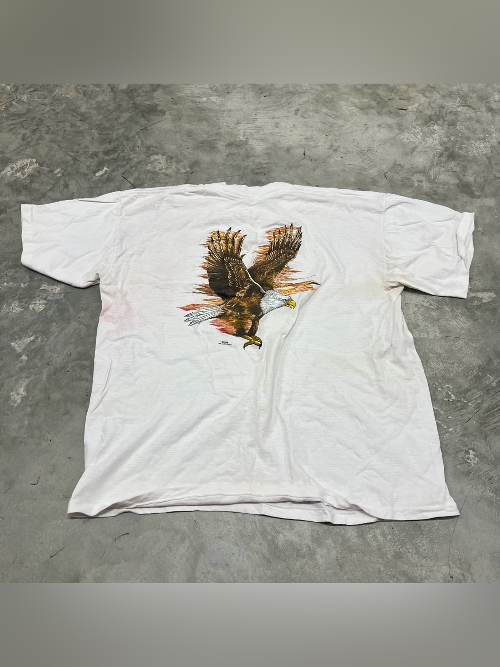 Vintage 1988 Bald Eagle Flying Wildlife Nature Single Stitch Graphic Shirt XL